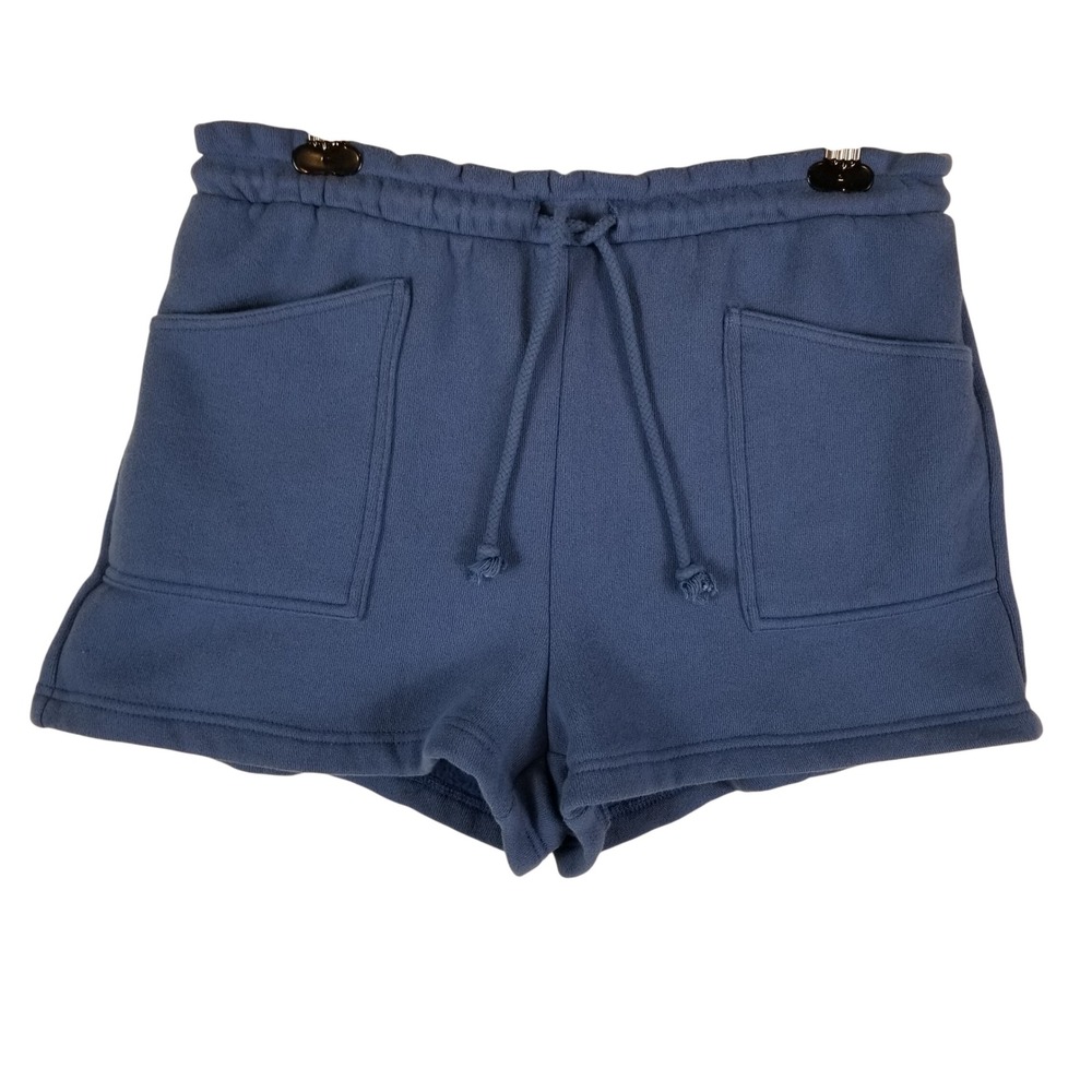 Z SUPPLY Fleece Shorts Womens Large Blue Drawstring Patch Pocket ZS243900‎